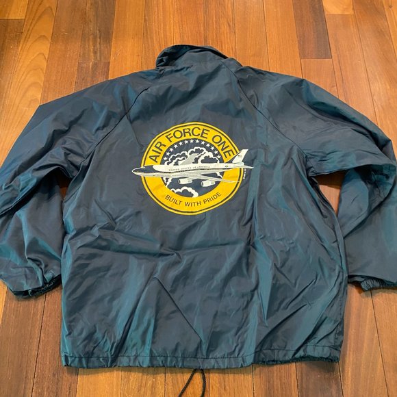 VINTAGE Air Force One Satin Jacket 80s Large USA - Picture 4 of 5